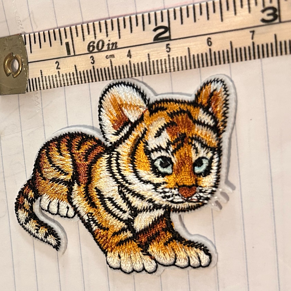 Tiger Themed Children’s embroidered iron-on patch 2”x2”